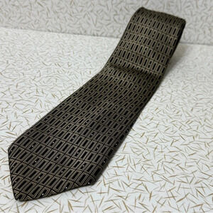 Tan & Black Bill Robin Son Silk Neck Tie